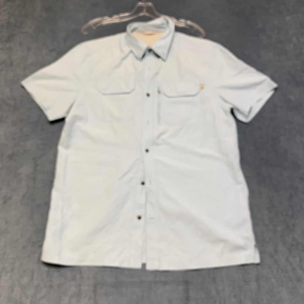 Field & Stream Fishing Shirt Mens Light Blue Short Sleeve Mesh Lined Button Down